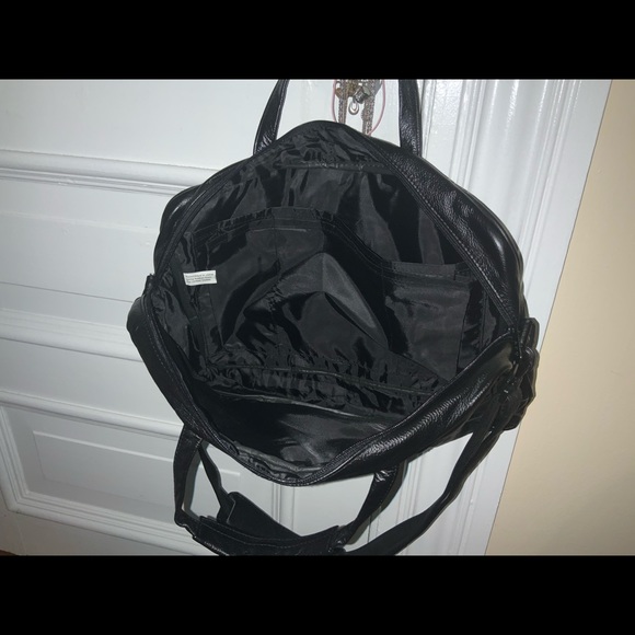 APC black leather laptop carry bag.  10 inch by 18 inch. - Picture 3 of 3